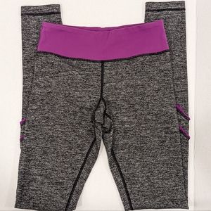 Lululemon Yogi Dance Leggings Violet and Grey Ruffles